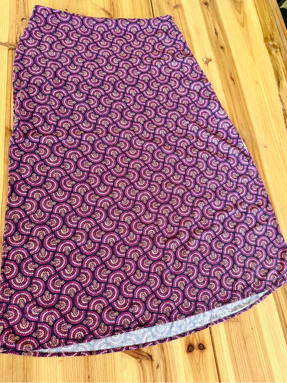 Marine Layer Purple and Pink Patterned A-Line Skirt